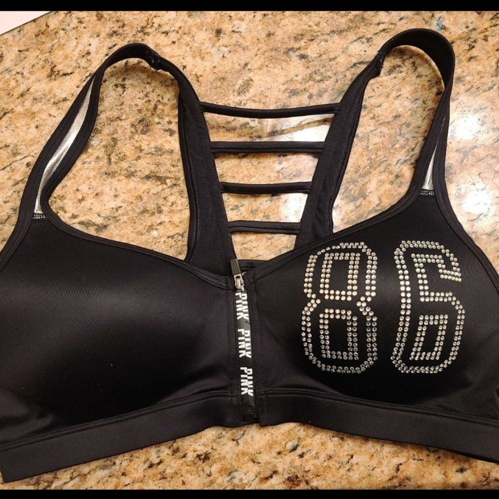 Pink sports bra